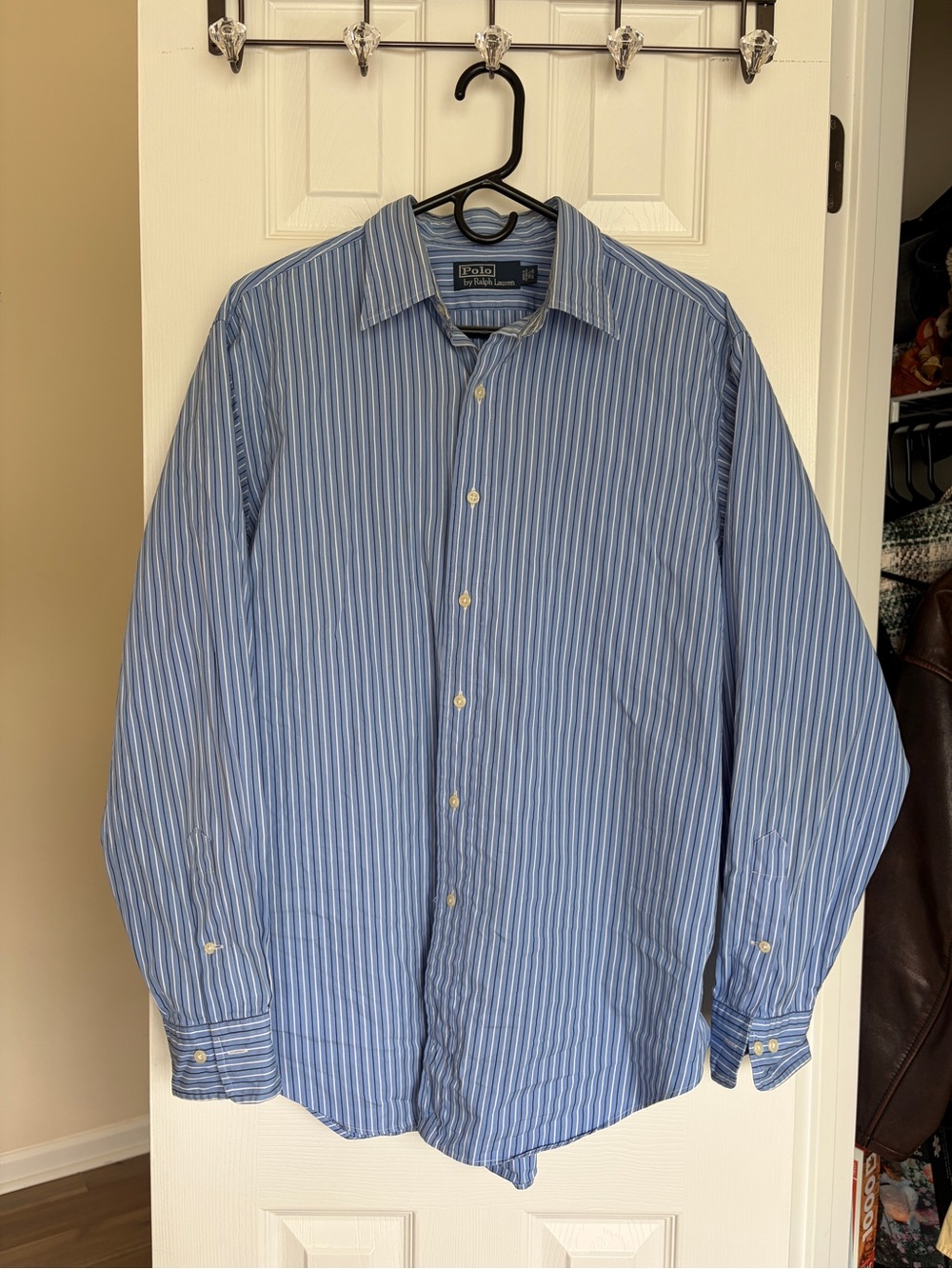 Polo Ralph Lauren Men’s Stripe Poplin Oxford Button Down Shirt Large Tall 16 1/2